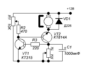 Регулятор частоты вращения вала микроэлектродвигателя постоянного тока